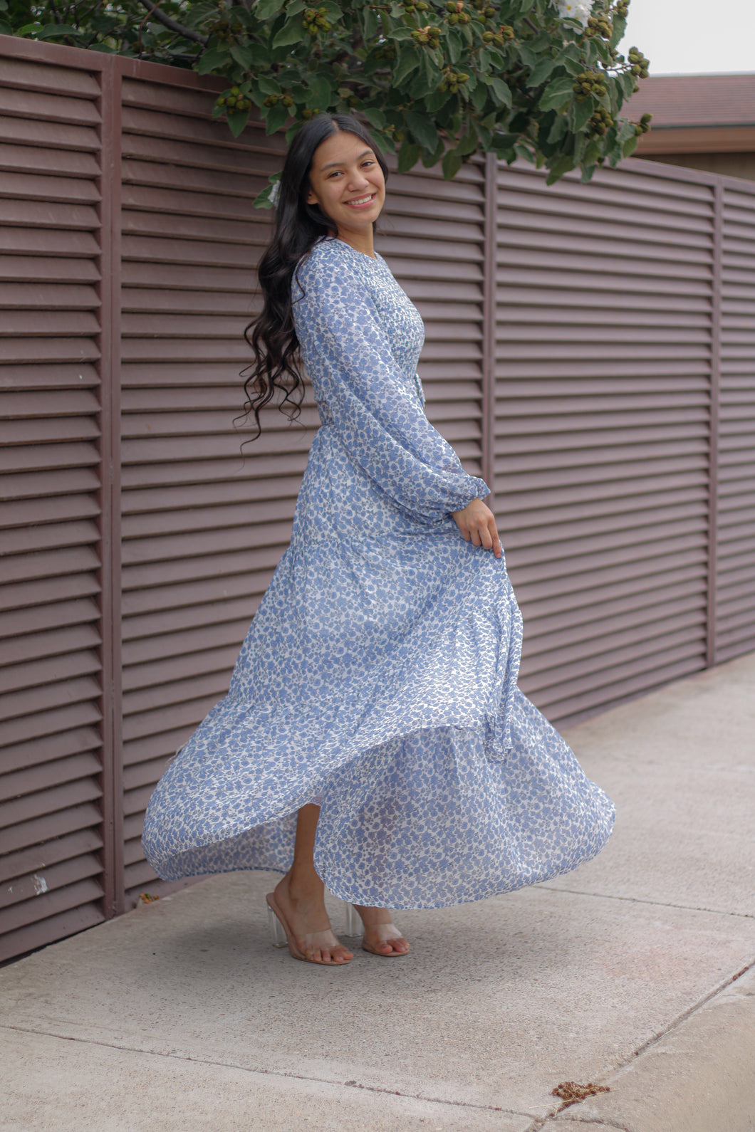 Peony dress in blue